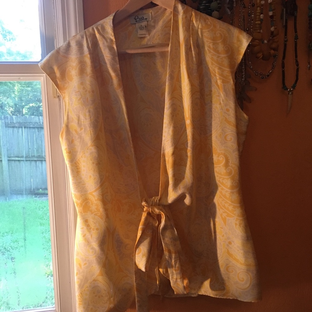 Lilly Pulitzer Silk Wrap Blouse